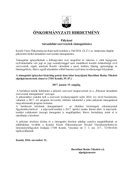 önkormányzati hirdetmény