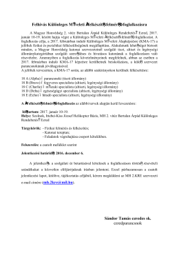 Felh&iacute;v&aacute;s K&uuml;l&ouml;nleges Műveleti &bdquo;felk&eacute;sz&iacute;tő