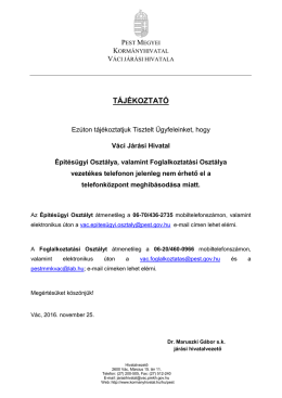 t&aacute;j&eacute;koztat&oacute; - Kormanyhivatal.hu