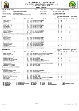 CONFÉDÉRATION AFRICAINE DE FOOTBALL