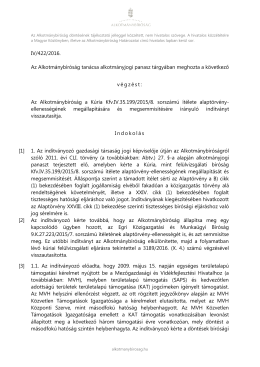 IV/422/2016. Az Alkotmánybíróság tanácsa alkotmányjogi panasz