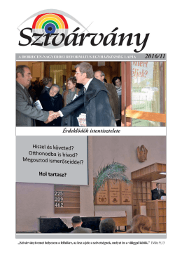 2016. november Érdeklődők istentisztelete - Debrecen