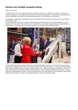 Kétszáz éves iskoláját ünnepelte Szőreg