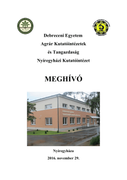 meghívó - Debreceni Egyetem