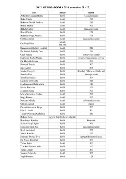 SZ&Uuml;LŐI FOGAD&Oacute;&Oacute;RA 2016. november 21