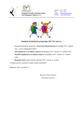 WLA Interservice Ltd - Sashalmi Tanoda Általános Iskola