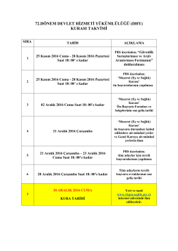 72.DÖNEM DEVLET HİZMETİ YÜKÜMLÜLÜĞÜ (DHY) KURASI