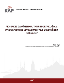 AKMERKEZ GAYRİMENKUL YATIRIM ORTAKLIĞI