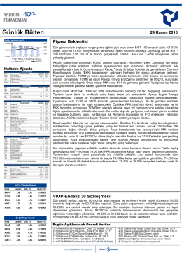 Günlük Bülten - Yatırım Finansman