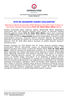 iste`de akademik kadro g&uuml;&ccedil;leniyor