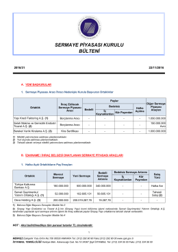 sermaye piyasası kurulu bülteni