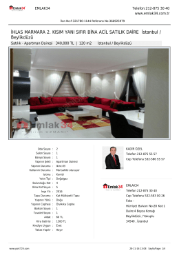 İHLAS MARMARA 2. KISIM YANI SIFIR BİNA ACİL