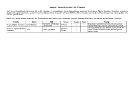BAYBURT ÜNİVERSİTESİ REKTÖRLÜĞÜNDEN 2547