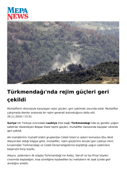 Türkmendağı`nda rejim güçleri geri çekildi