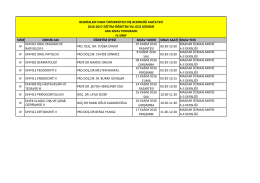 2016-2017 GÜZ DÖNEMİ ARA SINAV PROGRAMI