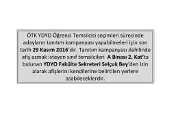 &Ouml;TK YDYO &Ouml;ğrenci Temsilcisi se&ccedil;imleri s&uuml;recinde adayların tanıtım