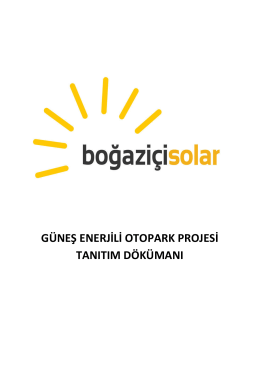 GÜNEŞ ENERJİLİ OTOPARK PROJESİ TANITIM DÖKÜMANI
