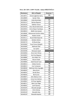 MAL 201 CRN: 13499 Prof.Dr. Adnan DİKİCİOĞLU