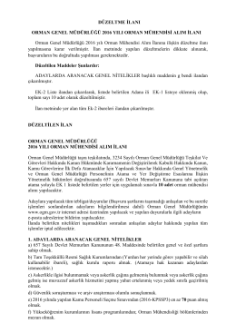D&Uuml;ZELTME İLANI ORMAN GENEL