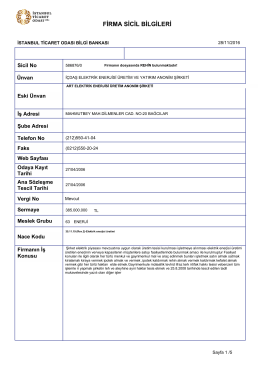 firma sicil bilgileri
