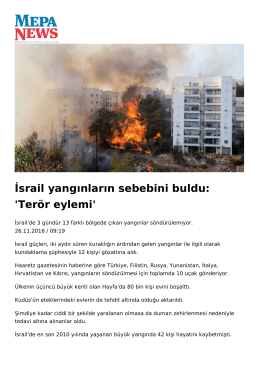İsrail yangınların sebebini buldu: `Terör eylemi`