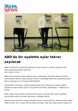 ABD`de bir eyalette oylar tekrar sayılacak