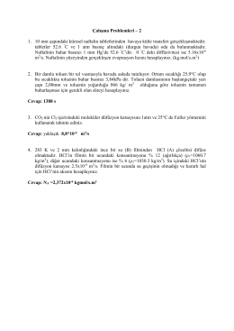 Kütle Aktarımı Çalışma Problemleri II