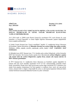 6761 SAYILI KANUN İLE VERGİ