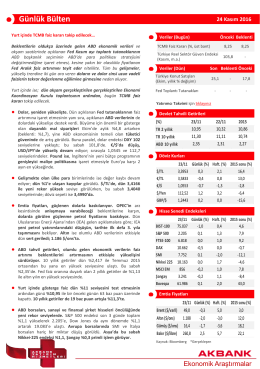 G&uuml;nl&uuml;k B&uuml;lten - Akbank Yatırımcı
