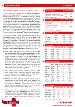 Günlük Bülten - Akbank Yatırımcı