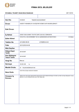 firma sicil bilgileri