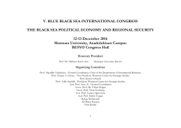 V. BLUE BLACK SEA INTERNATIONAL CONGRESS THE BLACK