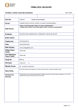 firma sicil bilgileri