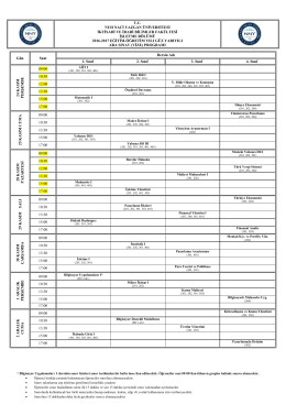 İşletme B&ouml;l&uuml;m&uuml; Sınav Programı - Nuh Naci Yazgan &Uuml;niversitesi