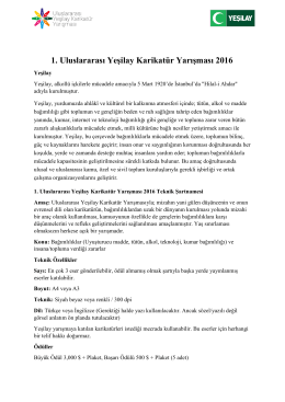 1. Uluslararası Yeşilay Karikatür Yarışması 2016