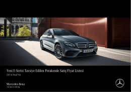 Yeni E-Serisi Tavsiye Edilen Perakende Satış - Mercedes-Benz