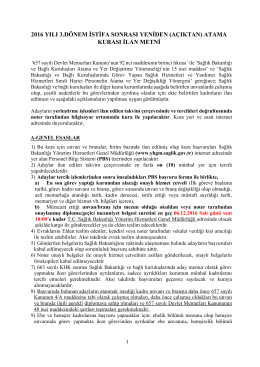 2016 yılı 3.dönem istifa sonrası yeniden (açıktan)