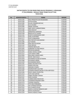 No. NOMOR PESERTA NAMA BIDANG 1 201411165