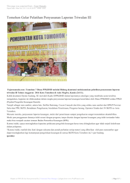 Tomohon Gelar Pelatihan Penyusunan Laporan