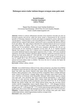 Hubungan antara kadar kalsium dengan serangan asma pada anak