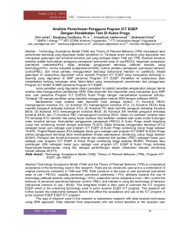 Analisis Penerimaan Pengguna Pogram ICT EQEP - E