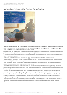 Angkasa Pura I Manado Gelar Pelatihan Bahan