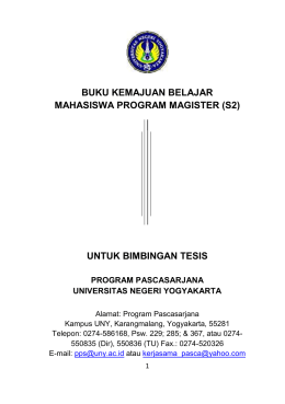 Buku Bimbingan Tesis - Program Pascasarjana