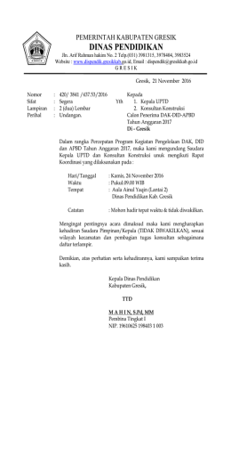 surat-undangan-rakor - Dinas Pendidikan Kabupaten Gresik