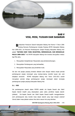 bab v visi, misi, tujuan dan sasaran