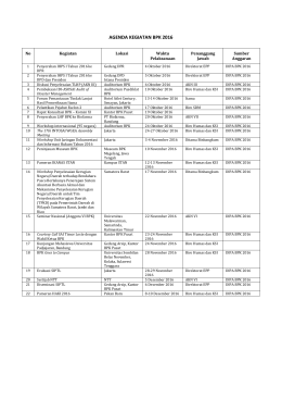 AGENDA KEGIATAN BPK 2016