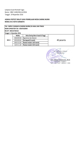 jadwal-post-test-daring-murni - Dispendik Ketenagaan Surabaya