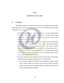 BAB V KESIMPULAN DAN SARAN 5.1 Kesimpulan Berdasarkan