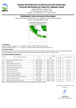 Prakiraan Cuaca Wilayah Pelayanan