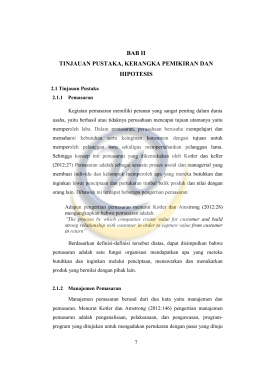 bab ii tinjauan pustaka, kerangka pemikiran dan hipotesis